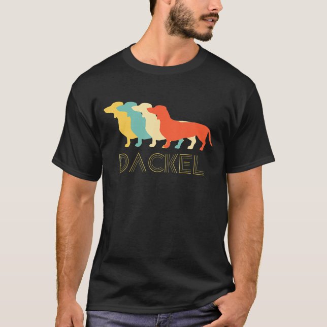 Deutsche Dackel Vintag Retro Dog Eigentümer T-Shirt (Vorderseite)