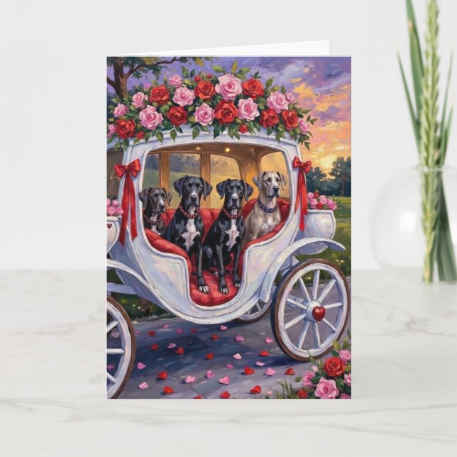 Deutsche-Dane-Hund Valentinstag Karte (Vorderseite)