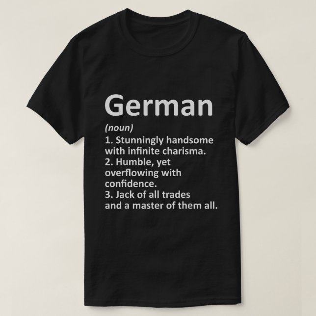 DEUTSCHE Definition Personalisiert Name Funny Birt T-Shirt (Design vorne)