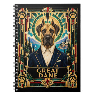 Deutsche Dogge, Art Deco Hund Notizblock