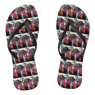 Deutsche Dogge auf einem Paddel: Ein landschaftlic Flip Flops