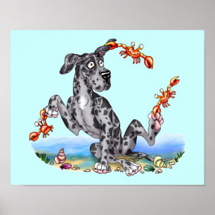 Deutsche Dogge ein bisschen mürrischer Merle UC Poster