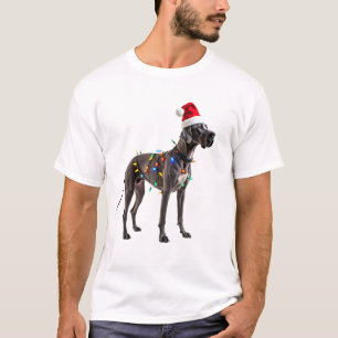 Deutsche Dogge Feiertags Weihnachtslicht (1) T-Shirt