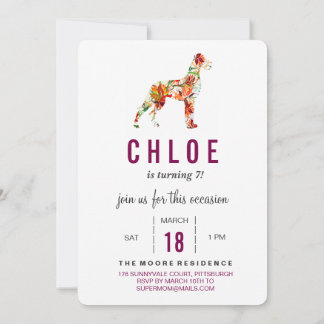 Deutsche-Dogge-Geburtstagseinladung Burgund  Einladung