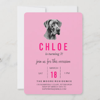 Deutsche Dogge Geburtstagseinladung Einladung