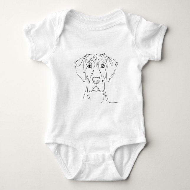 Deutsche Dogge Gesicht Baby Strampler (Vorderseite)