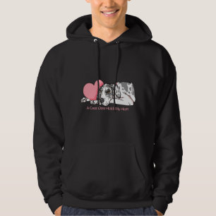 Deutsche Dogge hält Herz-Harlekin UC Hoodie