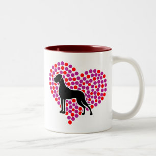 Deutsche Dogge Herz Hundeliebhaber Zweifarben-Kaff Zweifarbige Tasse