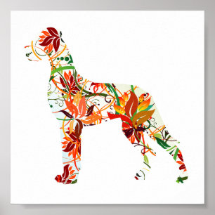 Deutsche Dogge im Herbst Poster