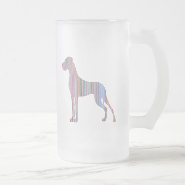 Deutsche Dogge in Pastellfarben Mattglas Bierglas (Rechts)