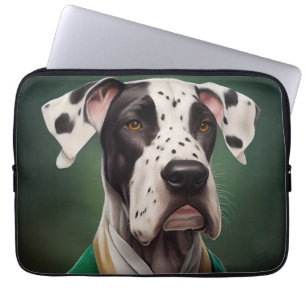 Deutsche Dogge in St. Patrick's Day-Kleidung Laptopschutzhülle