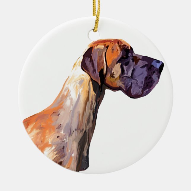 Deutsche Dogge Keramik Ornament (Vorne)