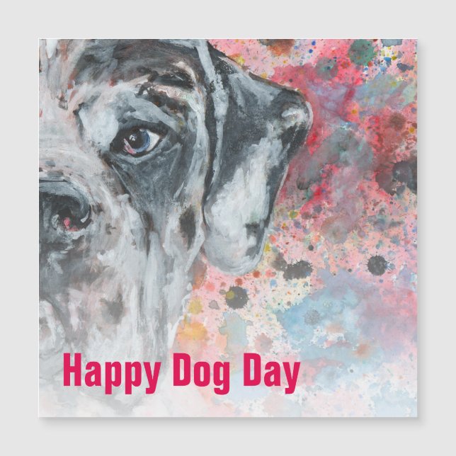 Deutsche Dogge Kunst Magnetkarte (Vorderseite)