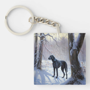 Deutsche Dogge Lass es schneien Weihnachten Schlüsselanhänger