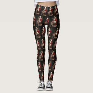 Deutsche Dogge mit Weihnachtsmann Festliches Weihn Leggings