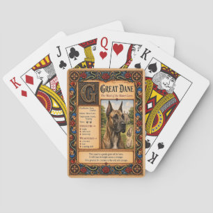 Deutsche Dogge, mittelalterliche Bestiarien-Kunst Spielkarten