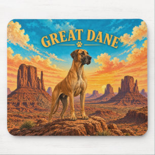 Deutsche Dogge, Monument Bluff Vintage-Aquarell Mousepad