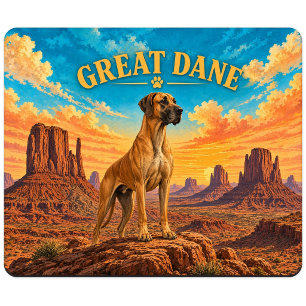 Deutsche Dogge, Monument Bluff Vintage-Aquarell Mousepad