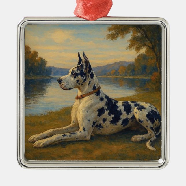 Deutsche Dogge Ornament Aus Metall (Vorne)