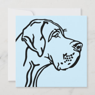 Deutsche Dogge Portrait Karte