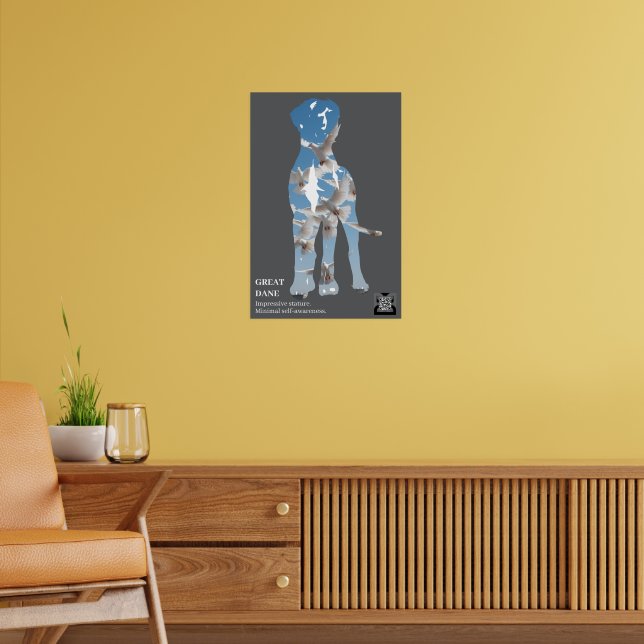 Deutsche Dogge Poster Taube  (Wohnzimmer 2)
