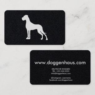 Deutsche Dogge Silhouette Visitenkarte