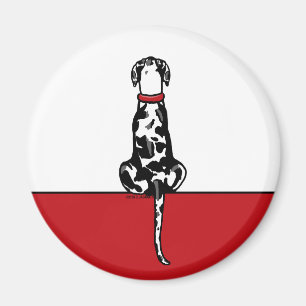 Deutsche Dogge sitzen Harle UC Magnet