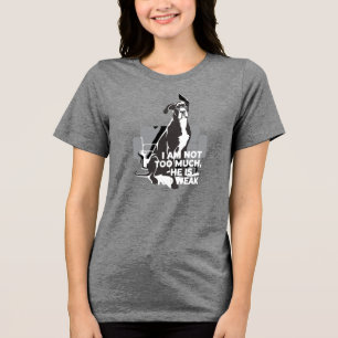 Deutsche Dogge Spaß mit Mädchen und Kraft Tri-Blend Shirt