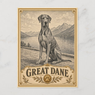 Deutsche Dogge, Vintage Heritage Hund Postkarte