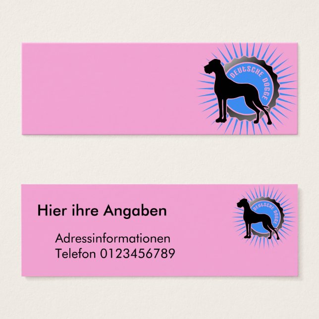 Deutsche Dogge Visitentententenkarte (Vorne & Hinten)