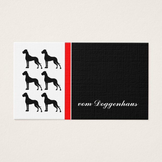 Deutsche Dogge Visitentententenkarte (Vorderseite)
