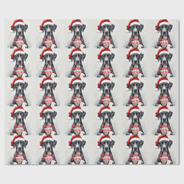 Deutsche Dogge WEIHNACHTEN  Geschenkpapier (Flach)