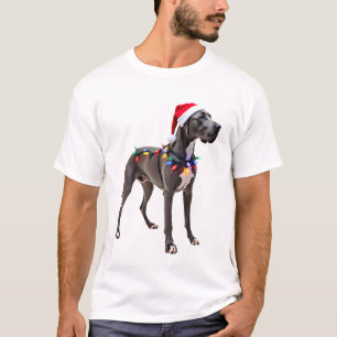 Deutsche Dogge Weihnachten Lichter  (3) T-Shirt