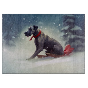 Deutsche Dogge Weihnachten Schnee Winter Schneidebrett