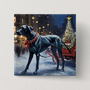 Deutsche Dogge Weihnachtsfestzeit Button