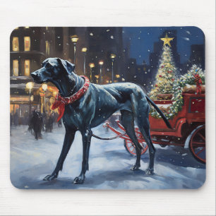 Deutsche-Dogge-Weihnachtsfestzeit Mousepad
