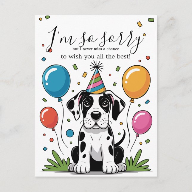 Deutsche Dogge Welpe Geburtstag Postkarte (Vorderseite)