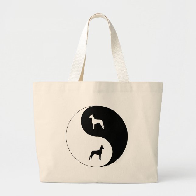 Deutsche Dogge Yin Yang Jumbo Stoffbeutel (Vorne)