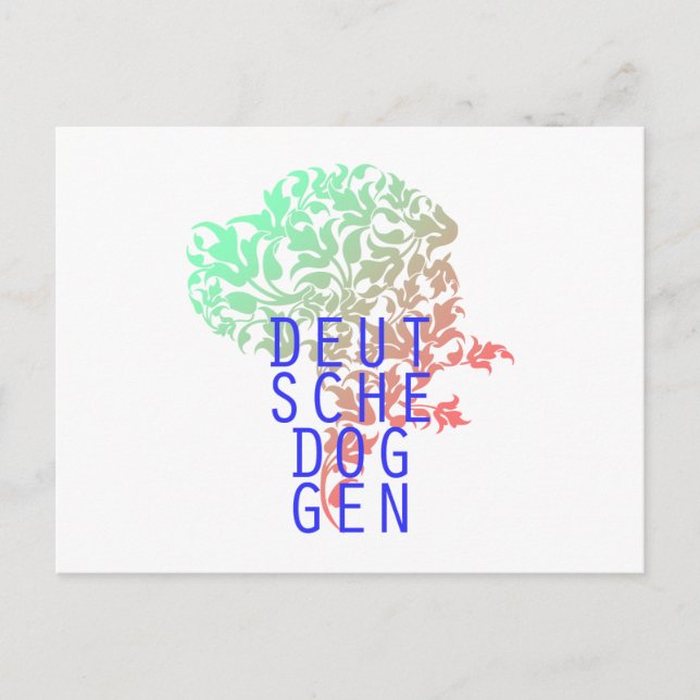 Deutsche Doggen Blatt Kopf Postkarte (Vorderseite)