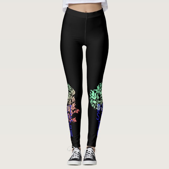 Deutsche Doggen blumig Leggings (Vorderseite)