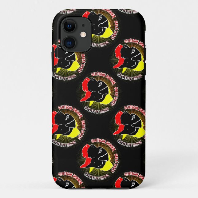 Deutsche Doggen Schwarz Rot Gold Case-Mate iPhone Hülle (Rückseite)