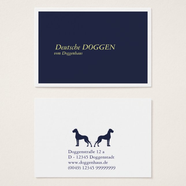 Deutsche Doggen Visitenkarten (Vorne & Hinten)