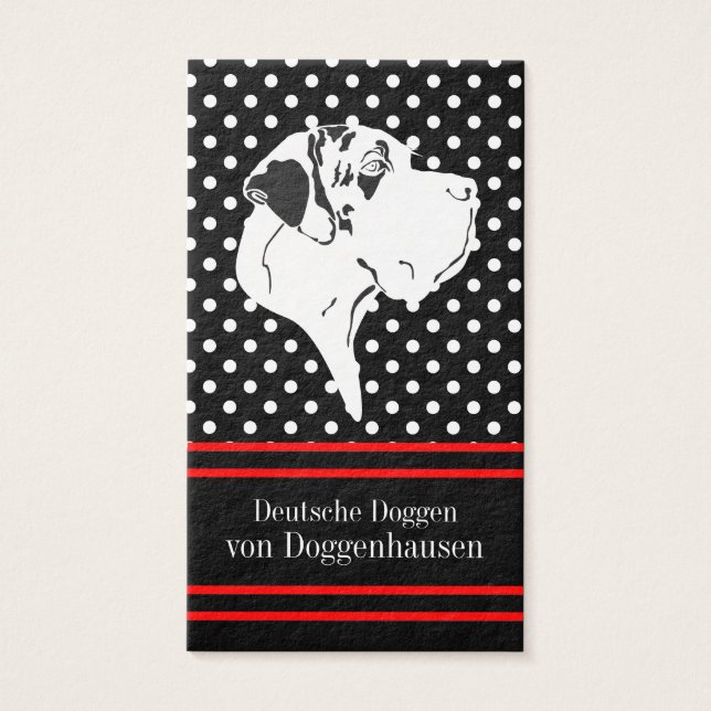 Deutsche Doggen Visitenkarten (Vorderseite)