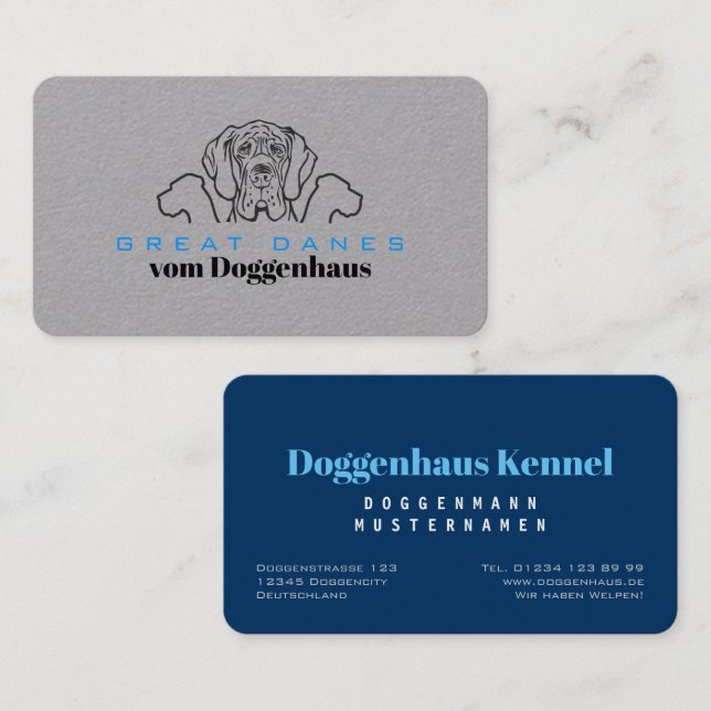Deutsche Doggen Visitenkarten Visitenkarte (Vorne/Hinten)