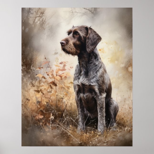 Deutsche Drahthaar Dog Art Print Poster (Vorne)