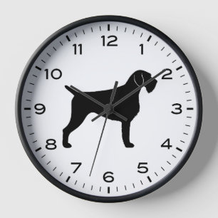 Deutsche Drahthaar Pointer Dog Silhouette Uhr