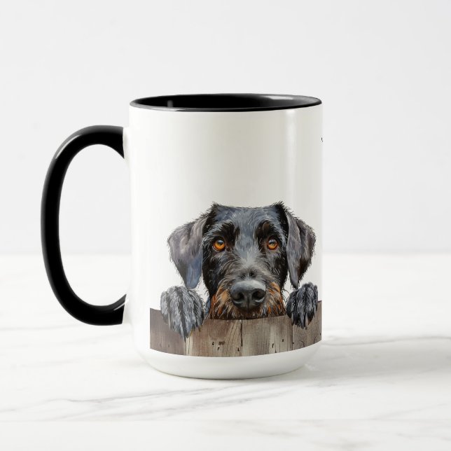 Deutsche Drahthaar Pointer Dog Tasse (Links)
