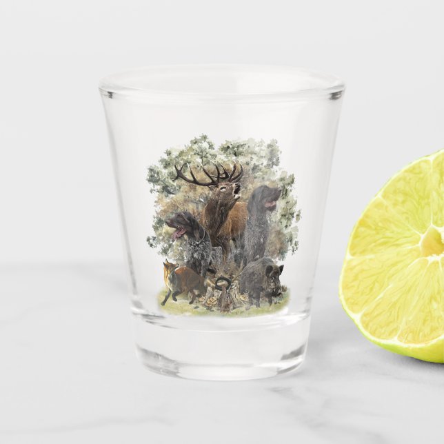 Deutsche Drahthaare Schnapsglas (Vorderseite)