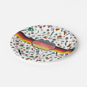 Deutsche Einzelteile mit Flagge von Deutschland Pappteller