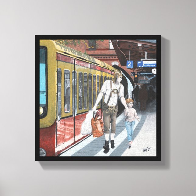 Deutsche Elf Familienreise Fantasy Art Canvas Prin Leinwanddruck (Vorderseite)